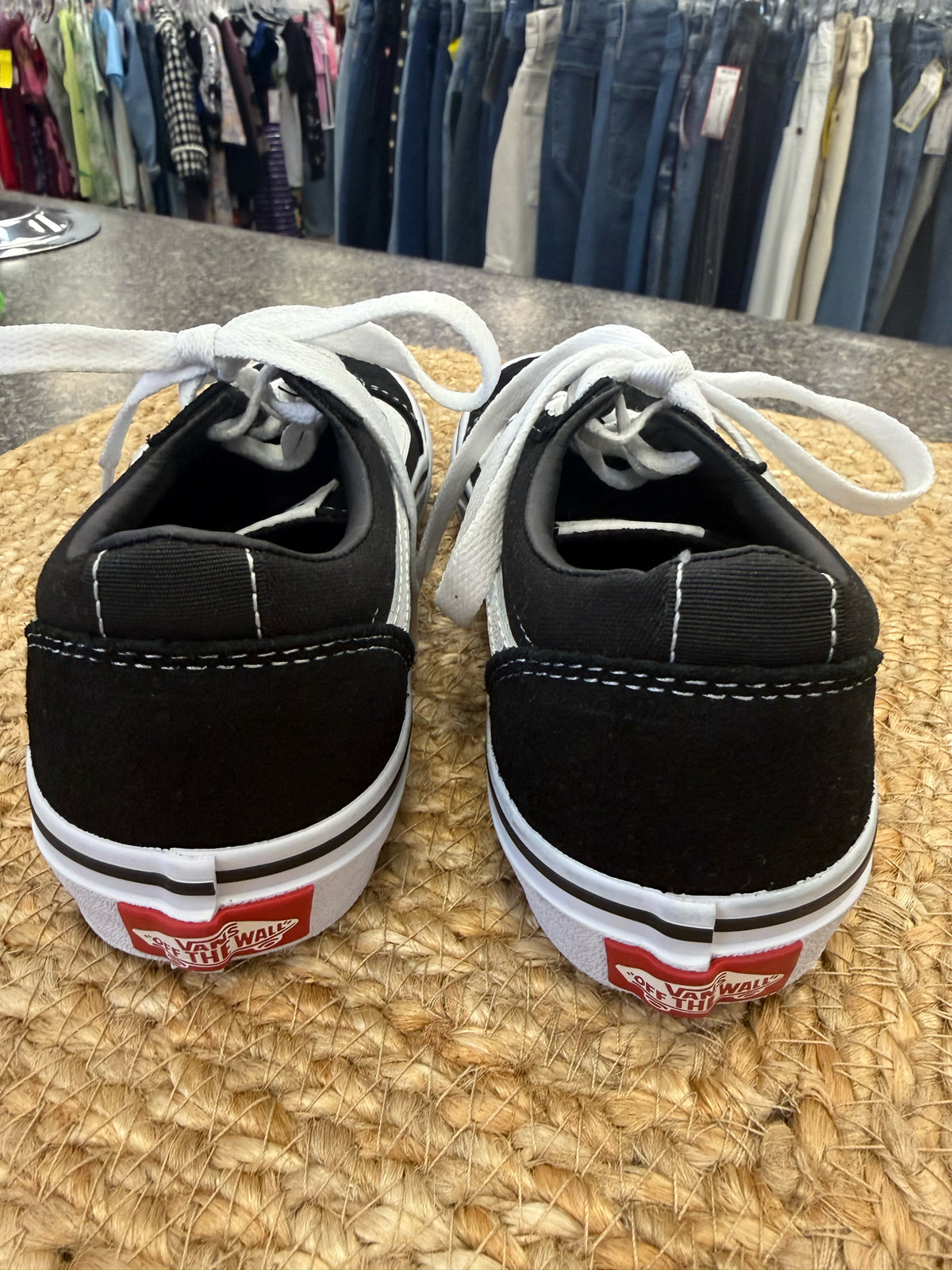 New Without Tag VANS Black White C-SIZE 1 Boys Sneaker