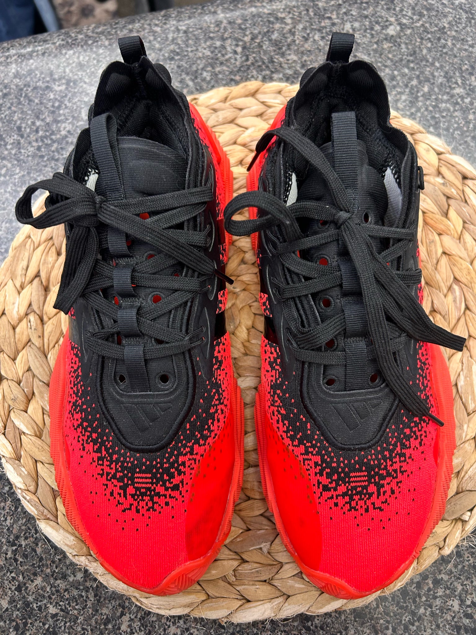 Pre-owned ADIDAS Bright orange Black SHOE SIZE 6.5 MENS Designer Sneaker