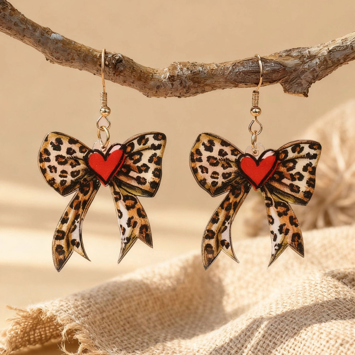 New Dipped Leopard Red Trim Earring