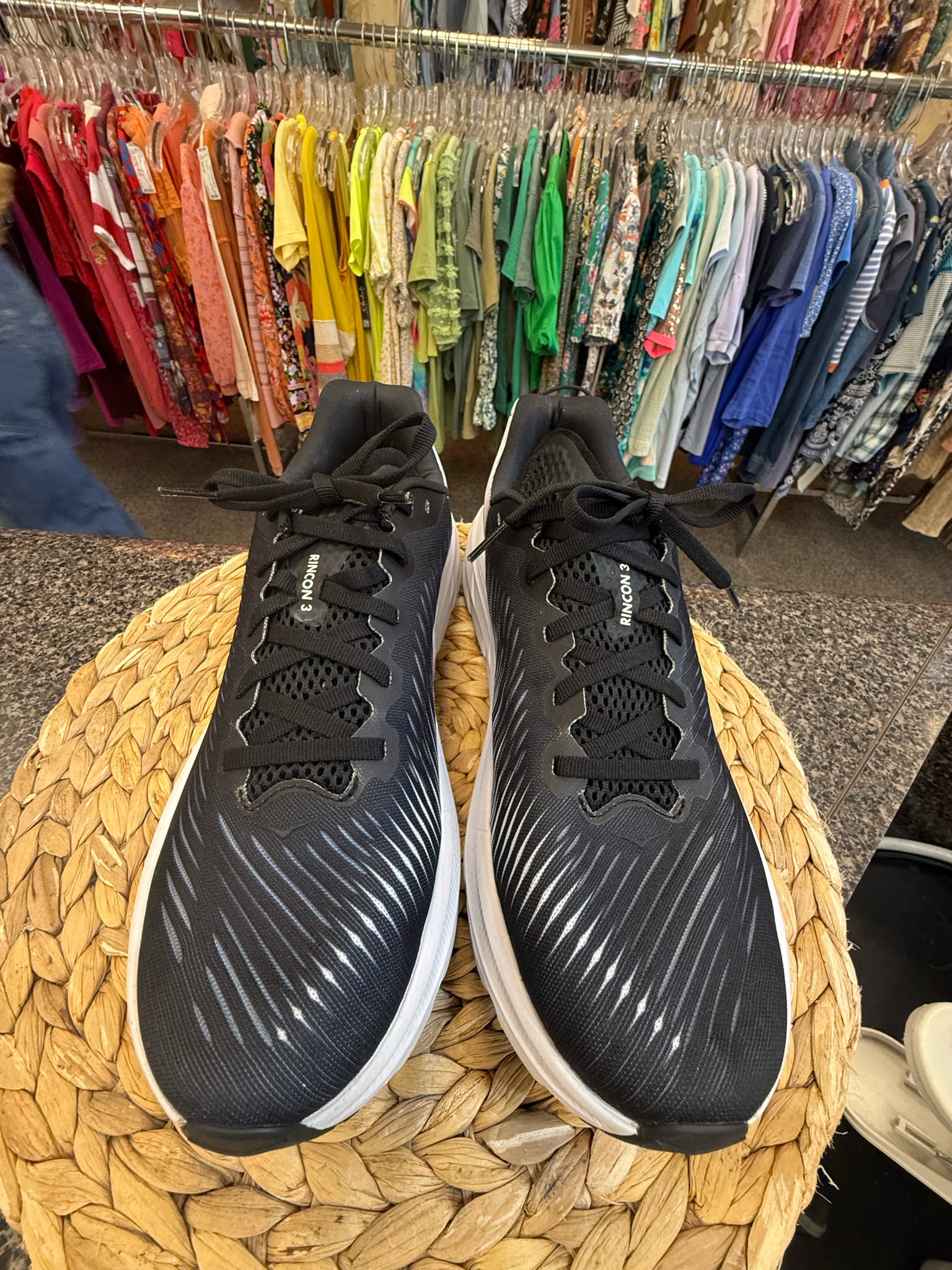 Pre-owned HOKA Black White Trim Size 10 Designer Sneaker