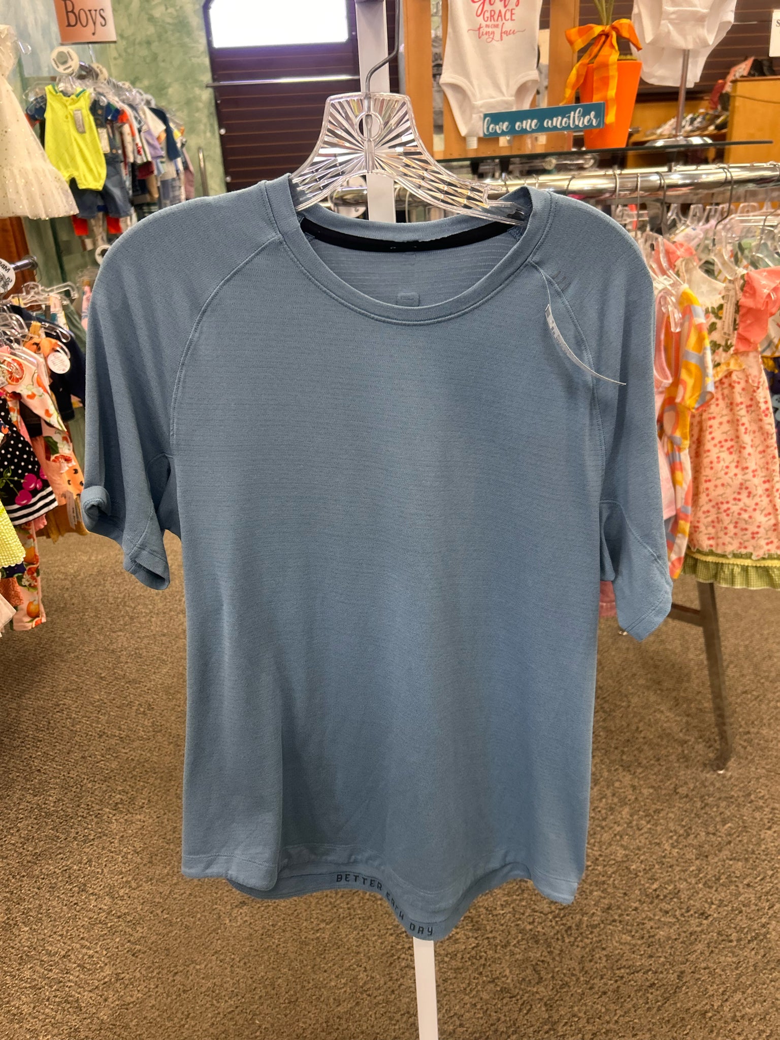 Pre-owned Lululemon Blue Men Size M Short Sleeve MENS Shirts