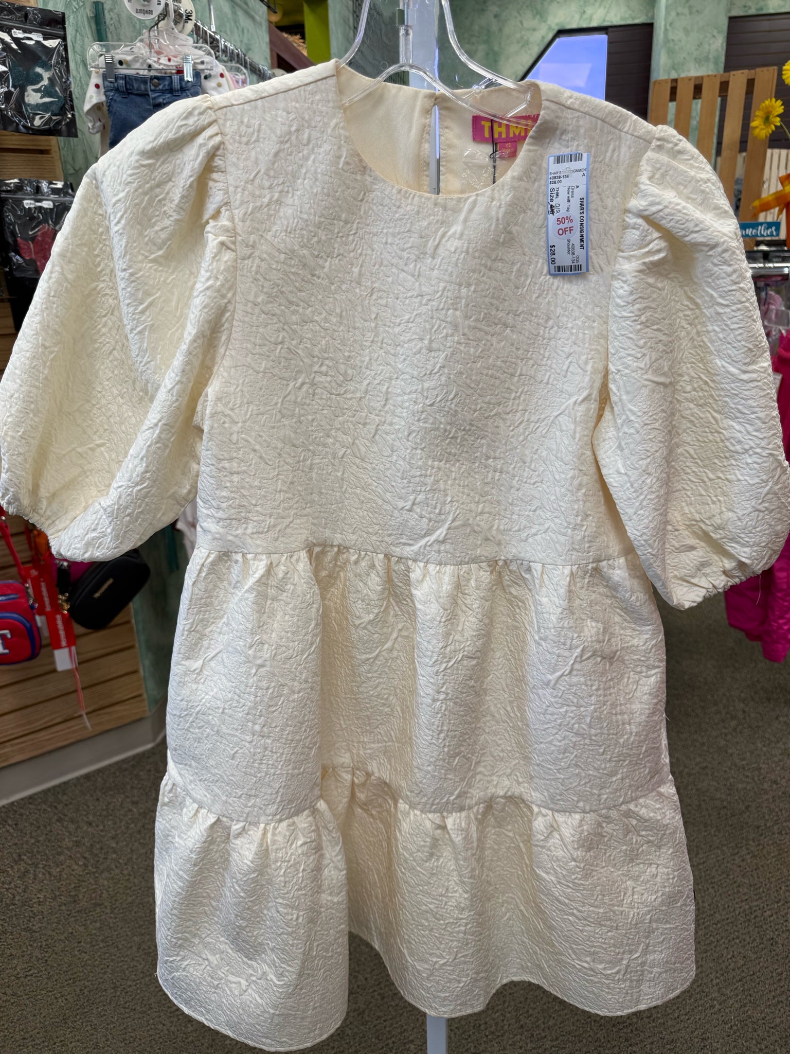 New with Tag THML Cream Size 0/2 Cold Shoulder Dress
