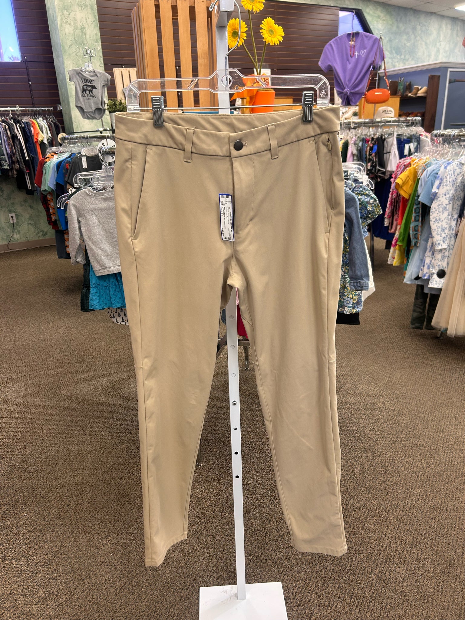Pre-owned Lululemon Tan Mens Size 31 MENS Designer Pant