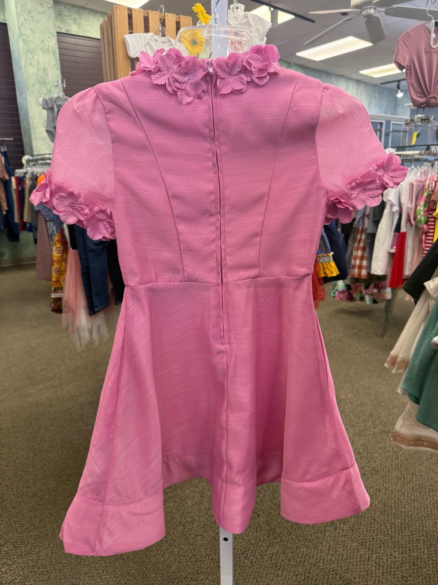 Pre-owned GB Dark pink GIRLS SZ: 8 Short Sleeve Girls Dress
