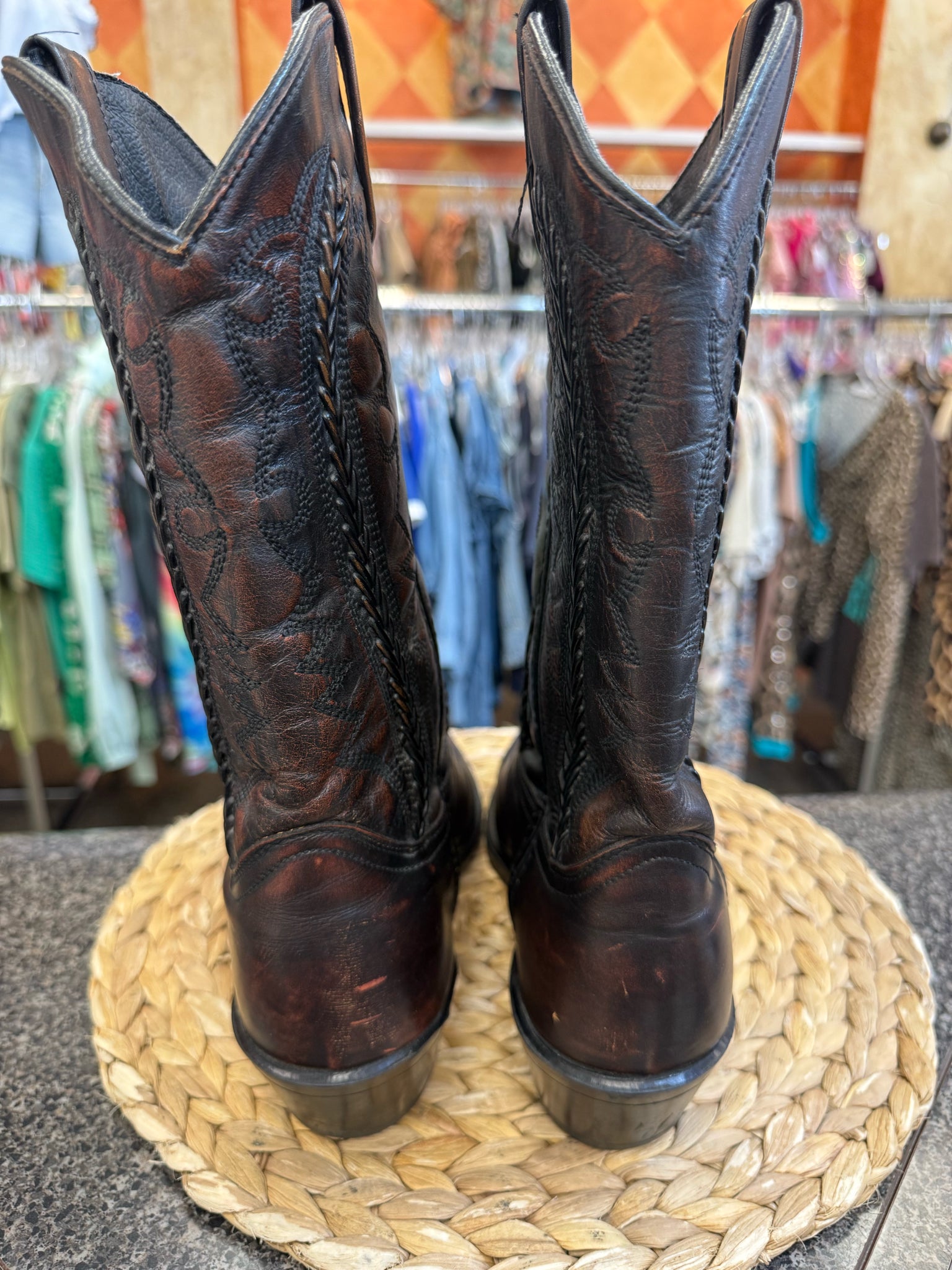 Pre-owned ABILENE Dark brown SHOE SIZE 9 Mens Designer Boot