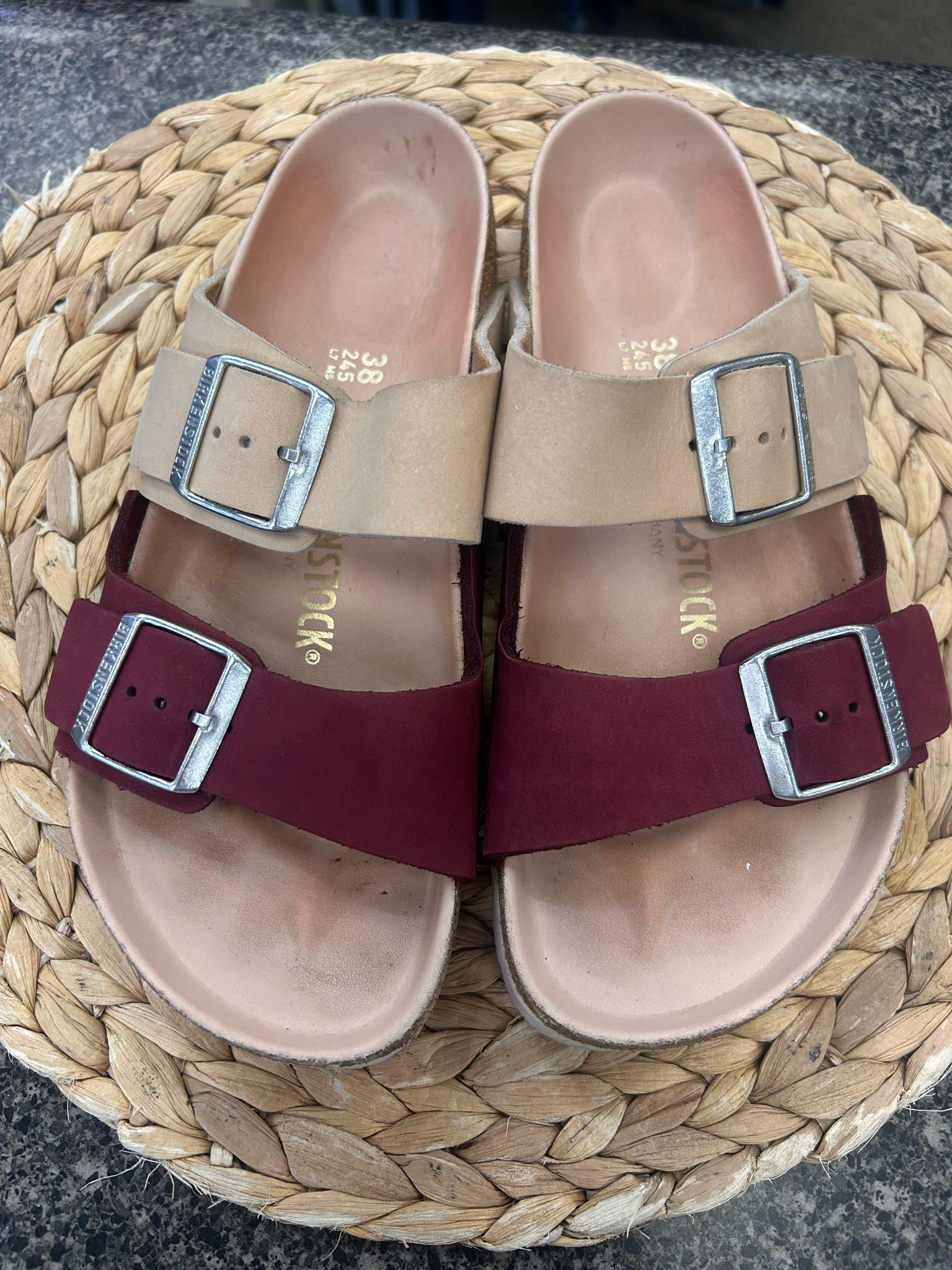 Pre-owned BIRKENSTOCK Wine Peach Size 7 Designer Sandal