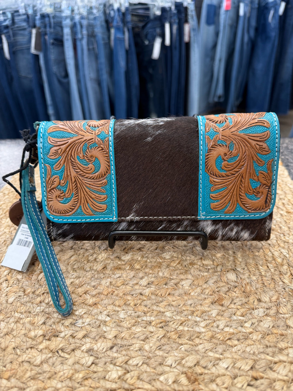 New with Tag Myra Bag Cowhide Turquoise WALLET SIZE M Wallet