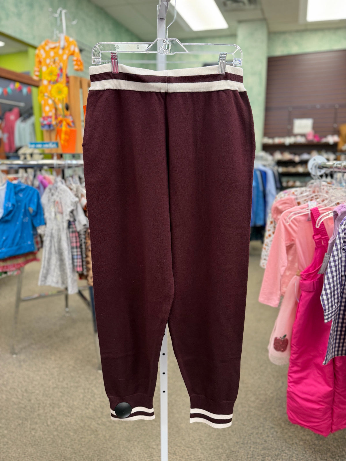 Pre-owned SSYS Maroon White Trim # SIZE 10 Sweatpants
