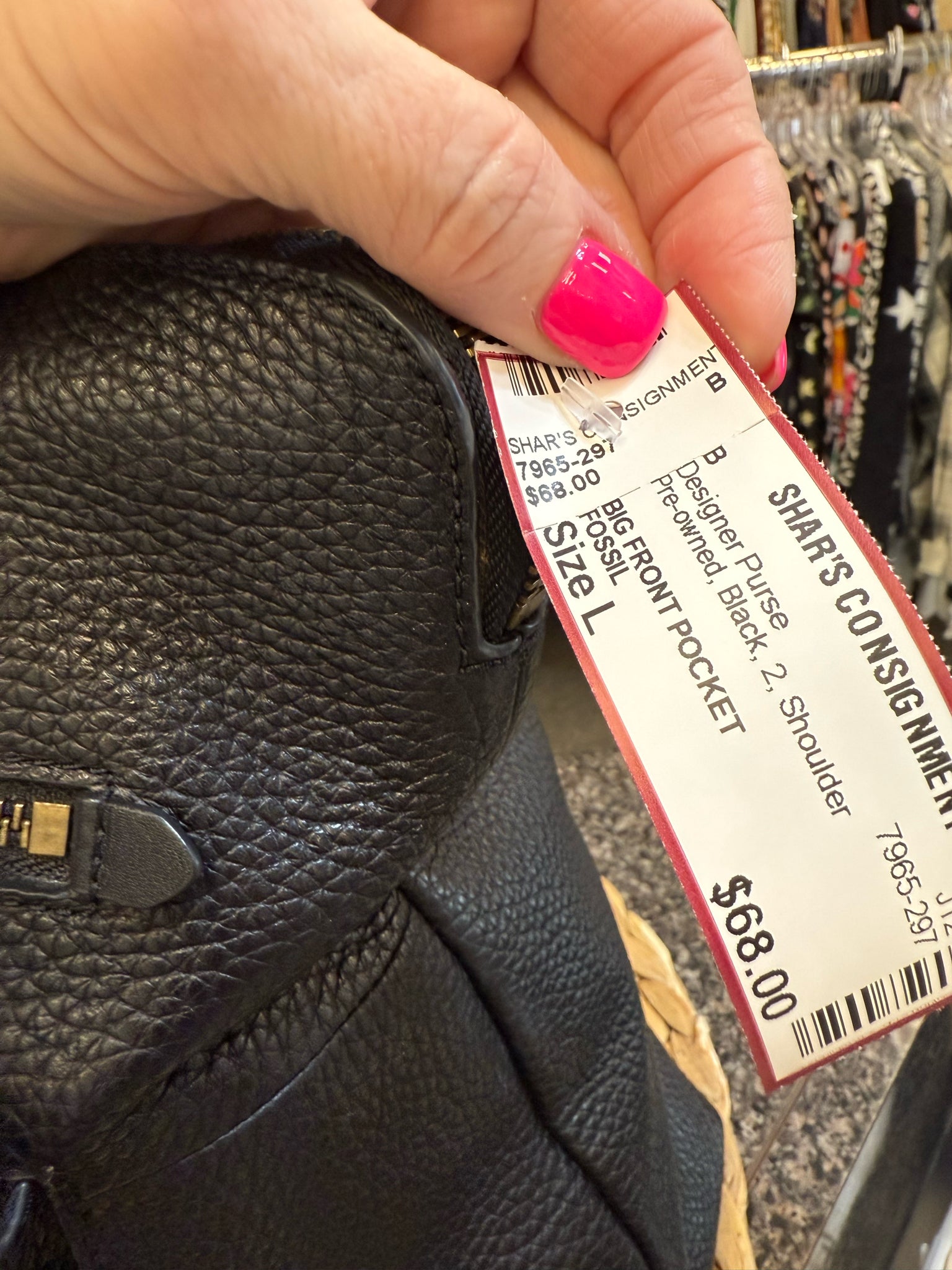 Pre-owned FOSSIL Black Shoulder Designer Purse