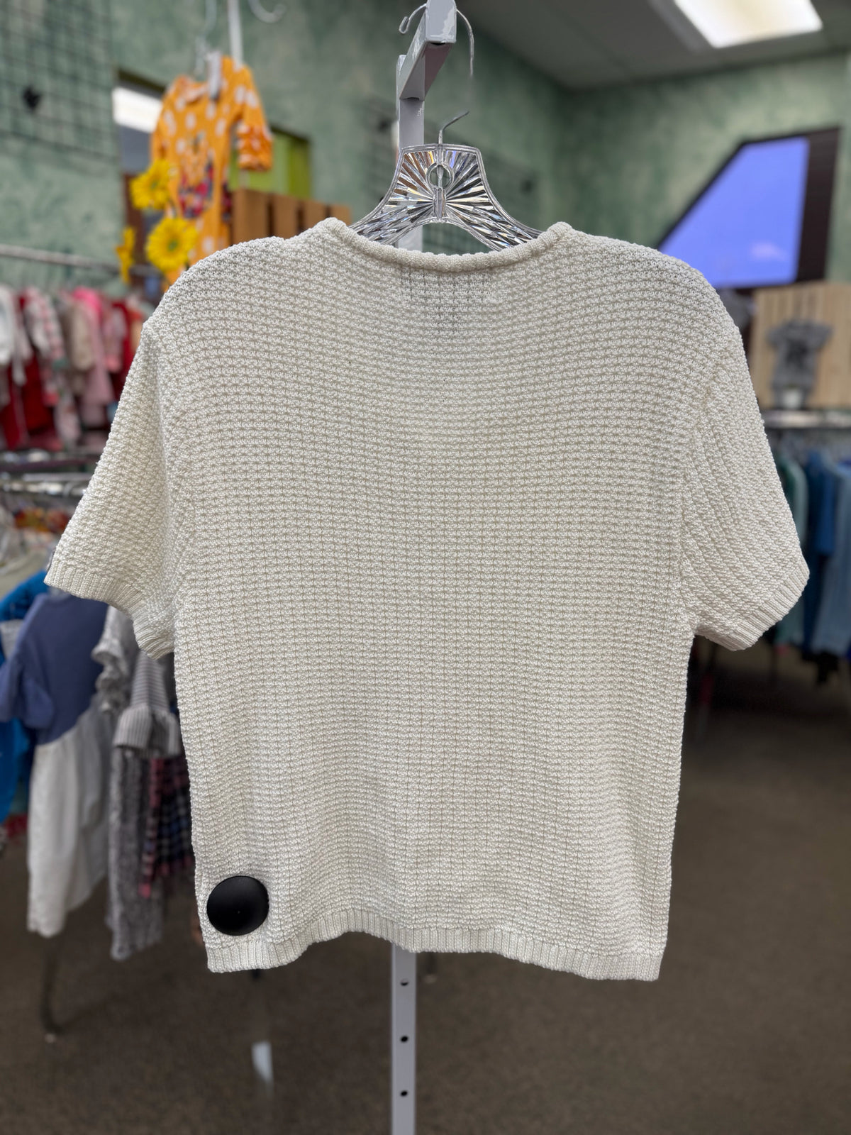 Pre-owned FRENCH CONNECTION Cream Size L Short Sleeve Sweater