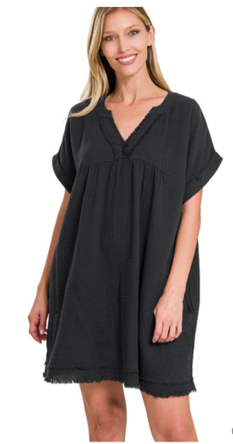 New Black Size Small Short Sleeve Dress