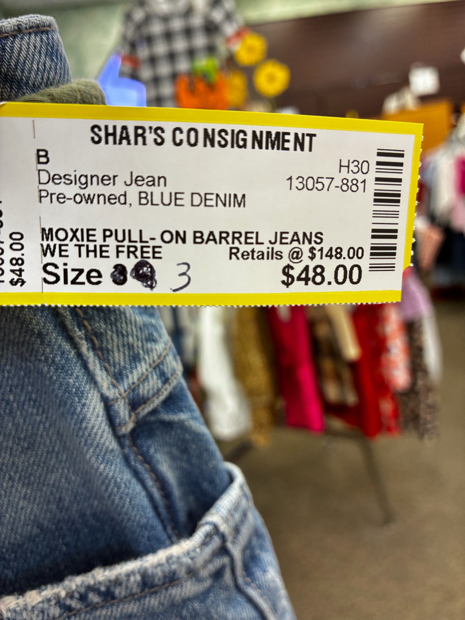 Pre-owned WE THE FREE BLUE DENIM Size: 3 Designer Jean