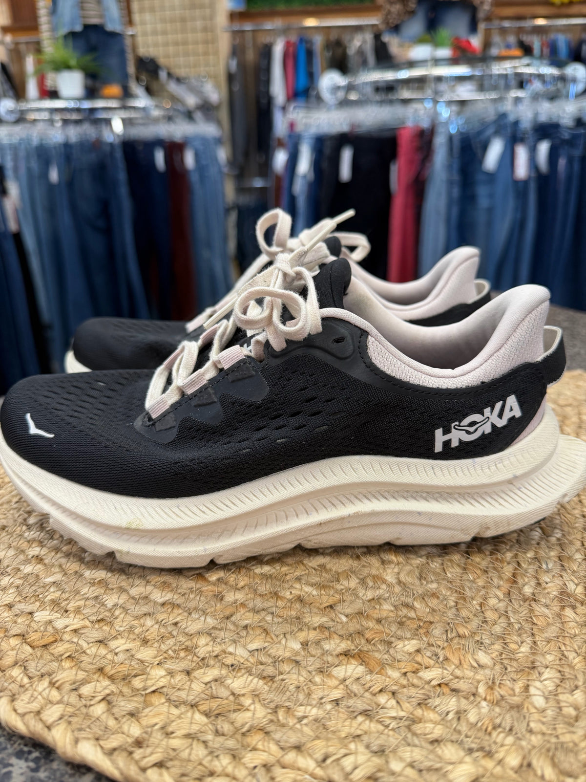 Pre-owned HOKA Black Off-white Size 6.5 Designer Sneaker