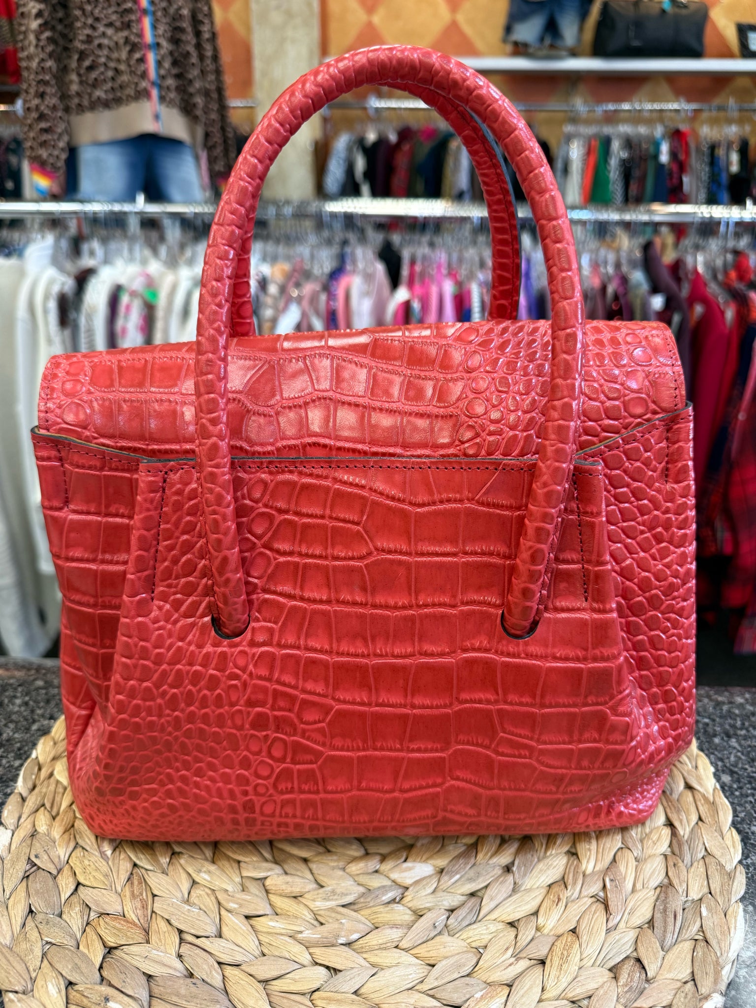 Pre-owned PATRICIA NASH Red Shoulder Designer Purse