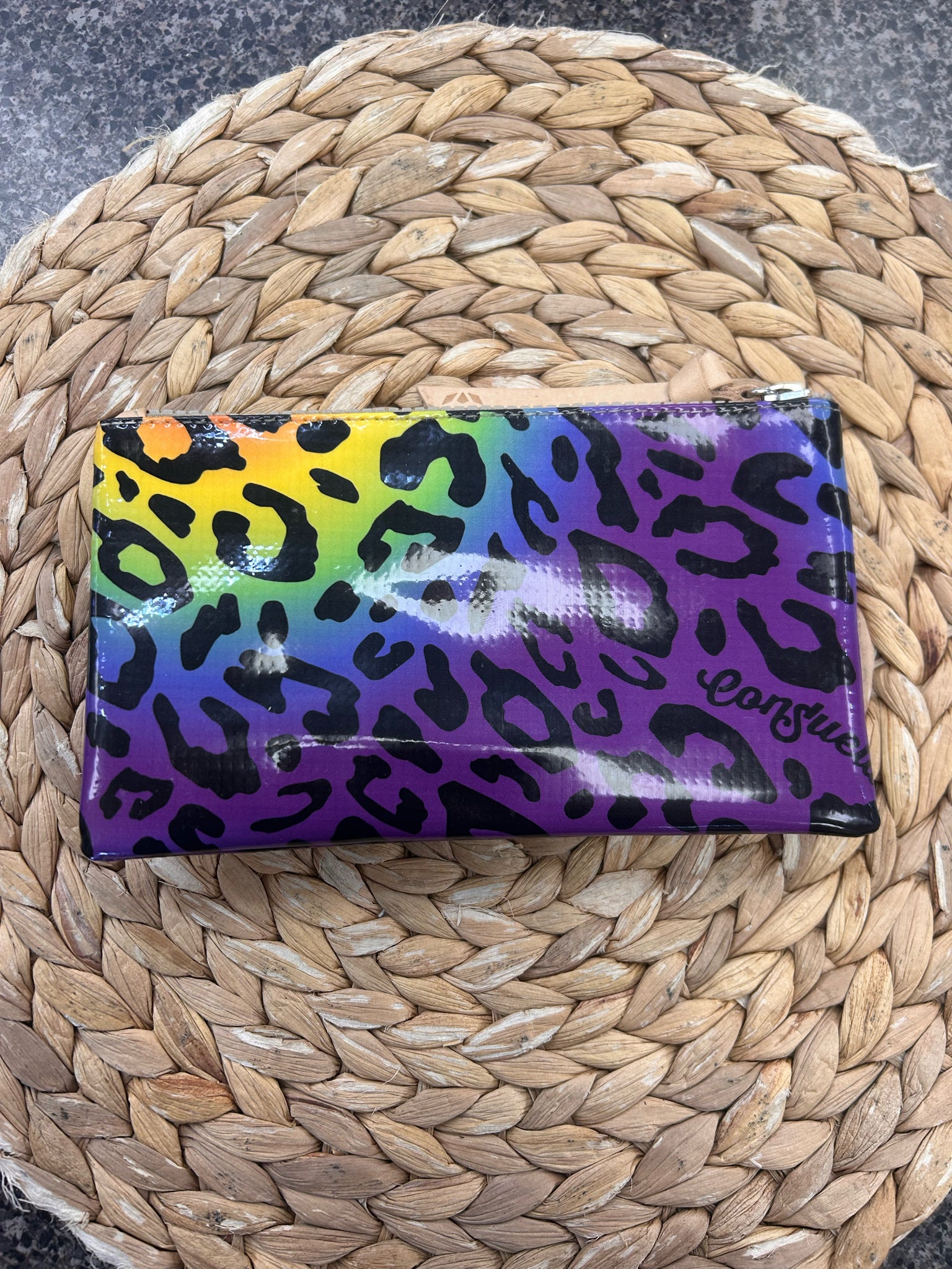 Pre-owned CONSUELA Purple Multi Animal WALLET SIZE M Designer Wallet