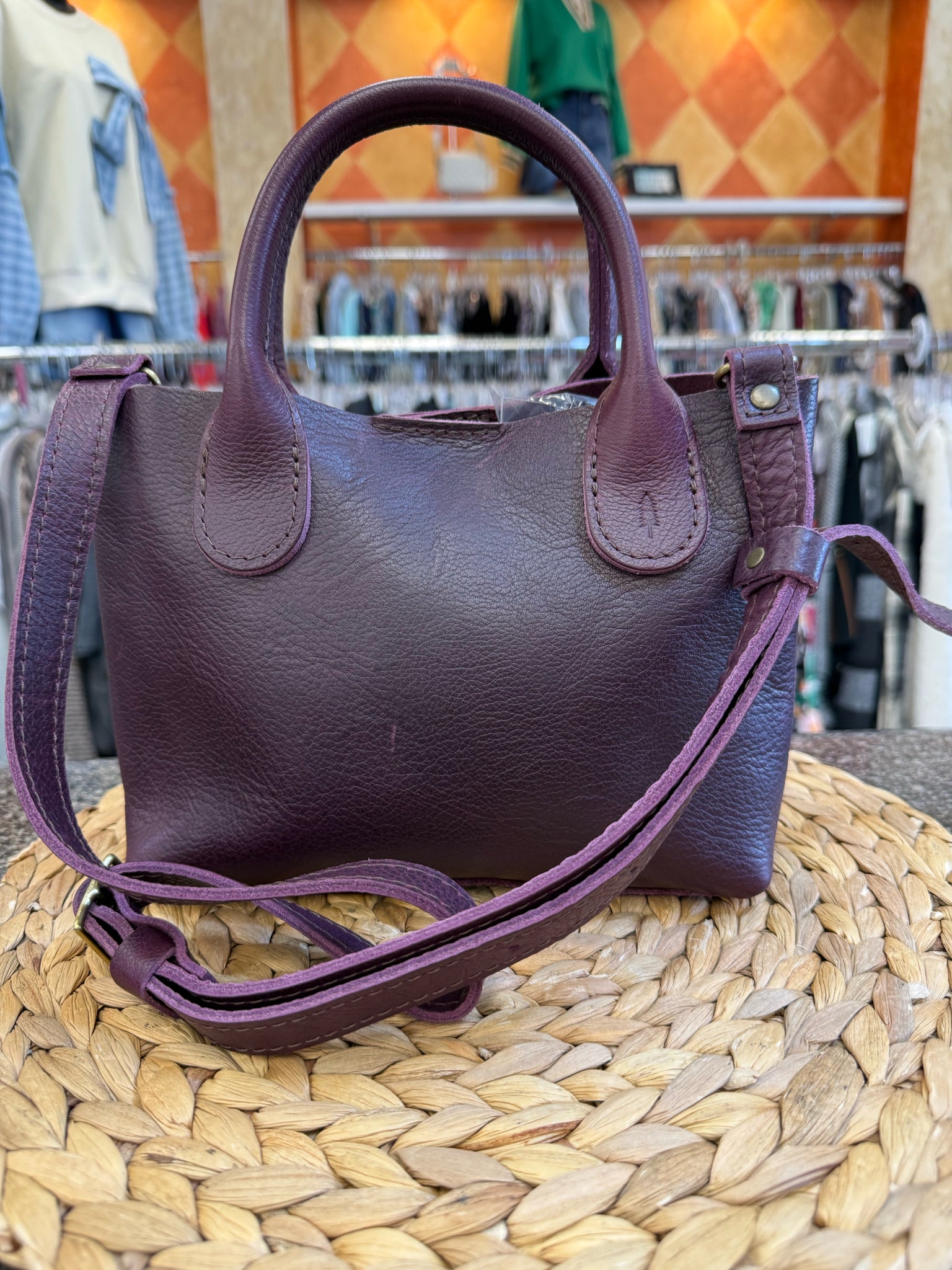 Pre-owned PORTLAND LEATHER GOODS Purple Crossbody Designer Purse