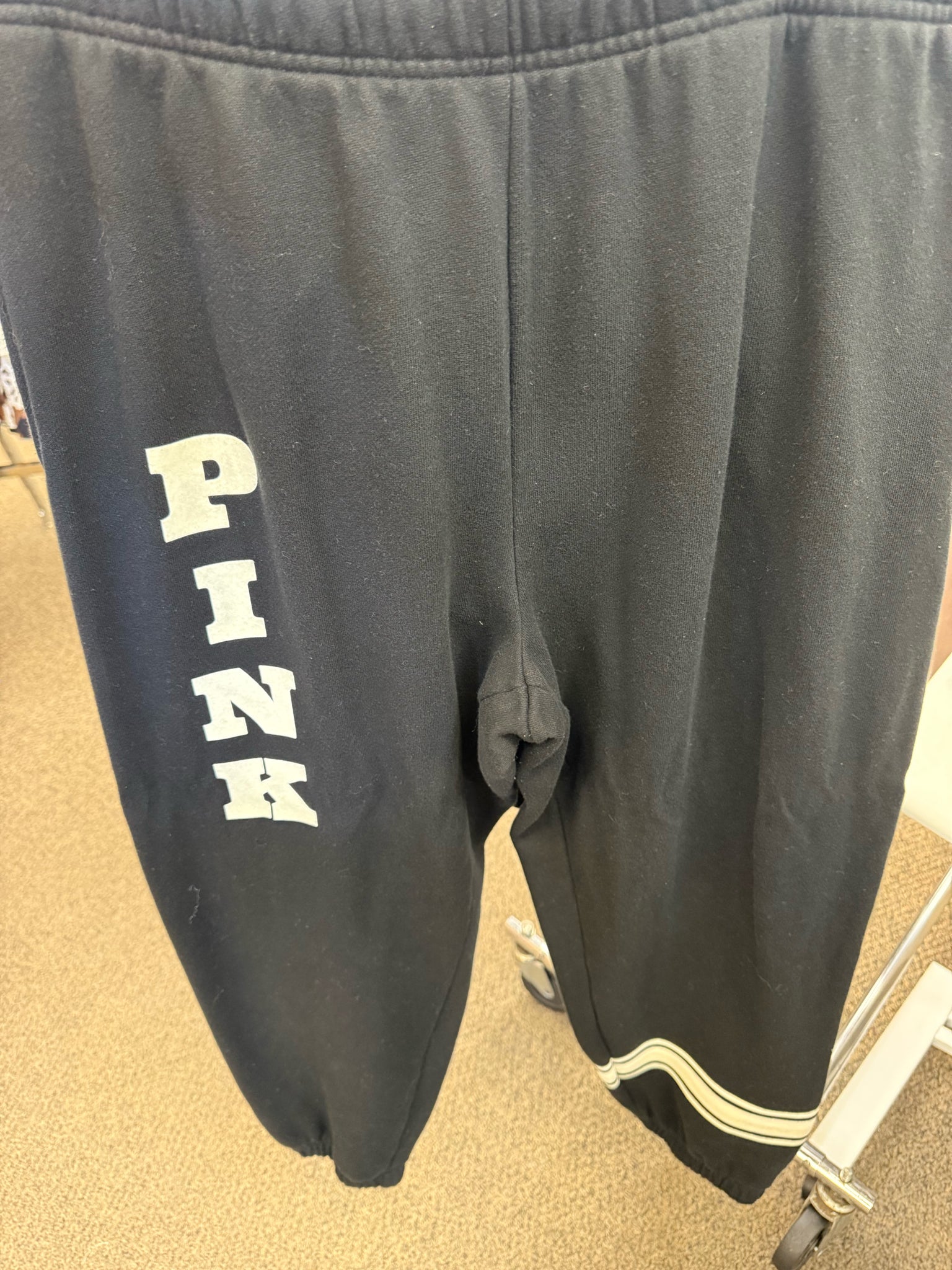 Pre-owned PINK Black Cream Trim Dr Size 16 Long Sleeve PantSet