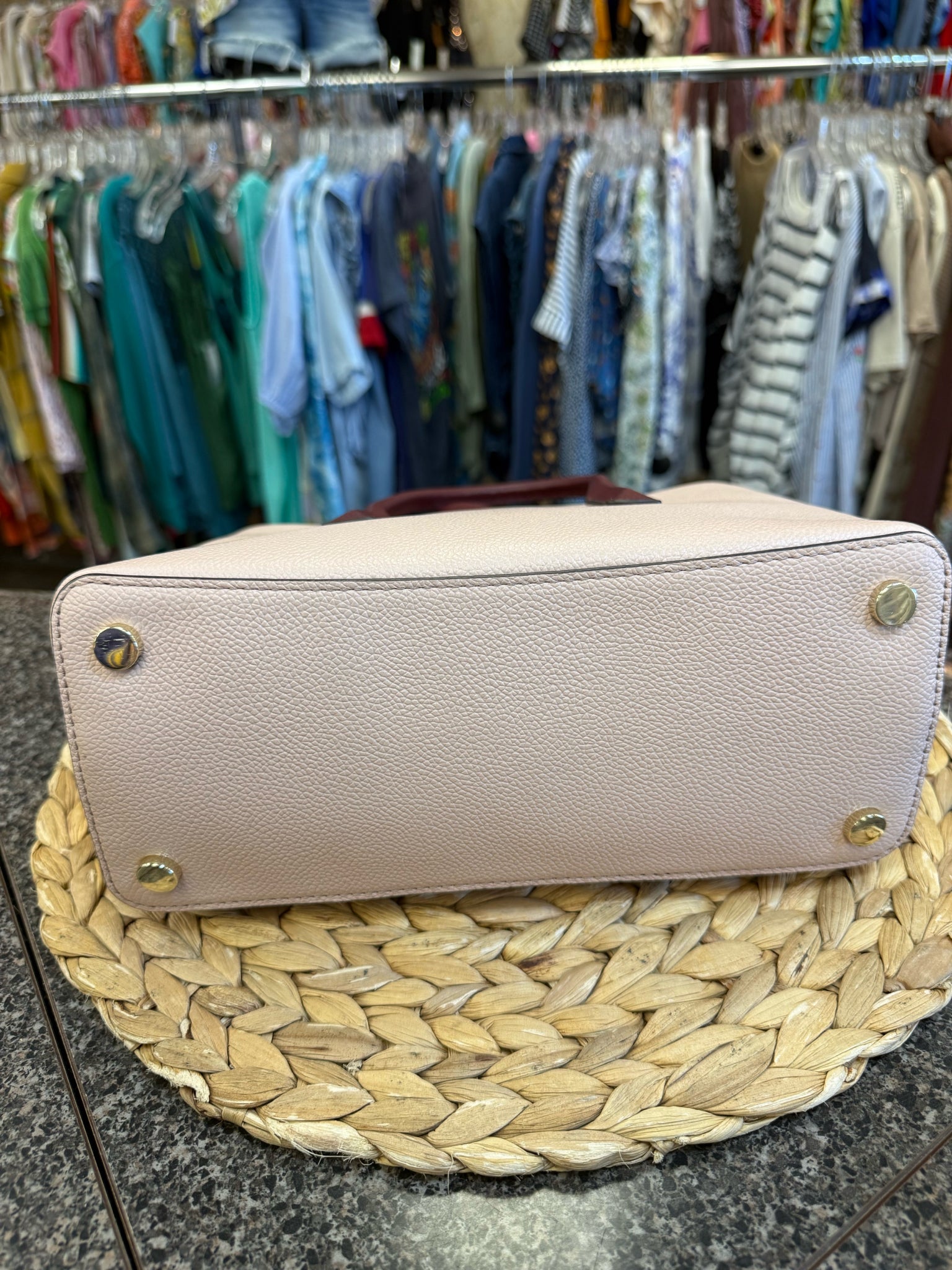 Pre-owned KATE SPADE Light pink Plum Trim Shoulder Designer Purse