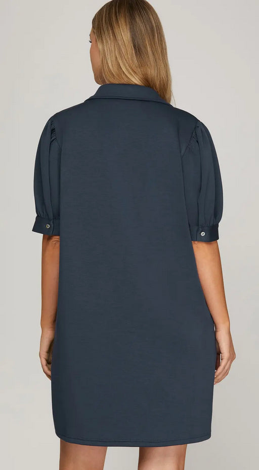 New SHE + SKY Navy Size Small Short Sleeve Dress