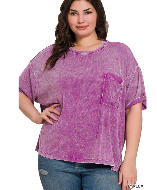 New Zenana Plum Size S/M Short Sleeve Blouse
