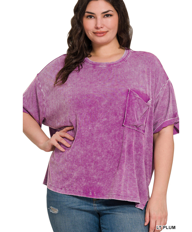 New Zenana Plum Size S/M Short Sleeve Blouse