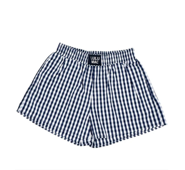 New LULU MAC Navy check White Size Medium Shorts