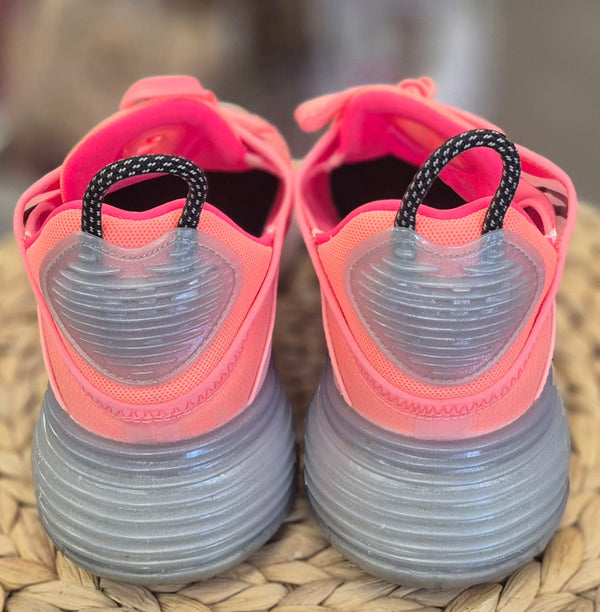 Pre-owned NIKE Pink Gray Trim Size 10 Designer Sneaker
