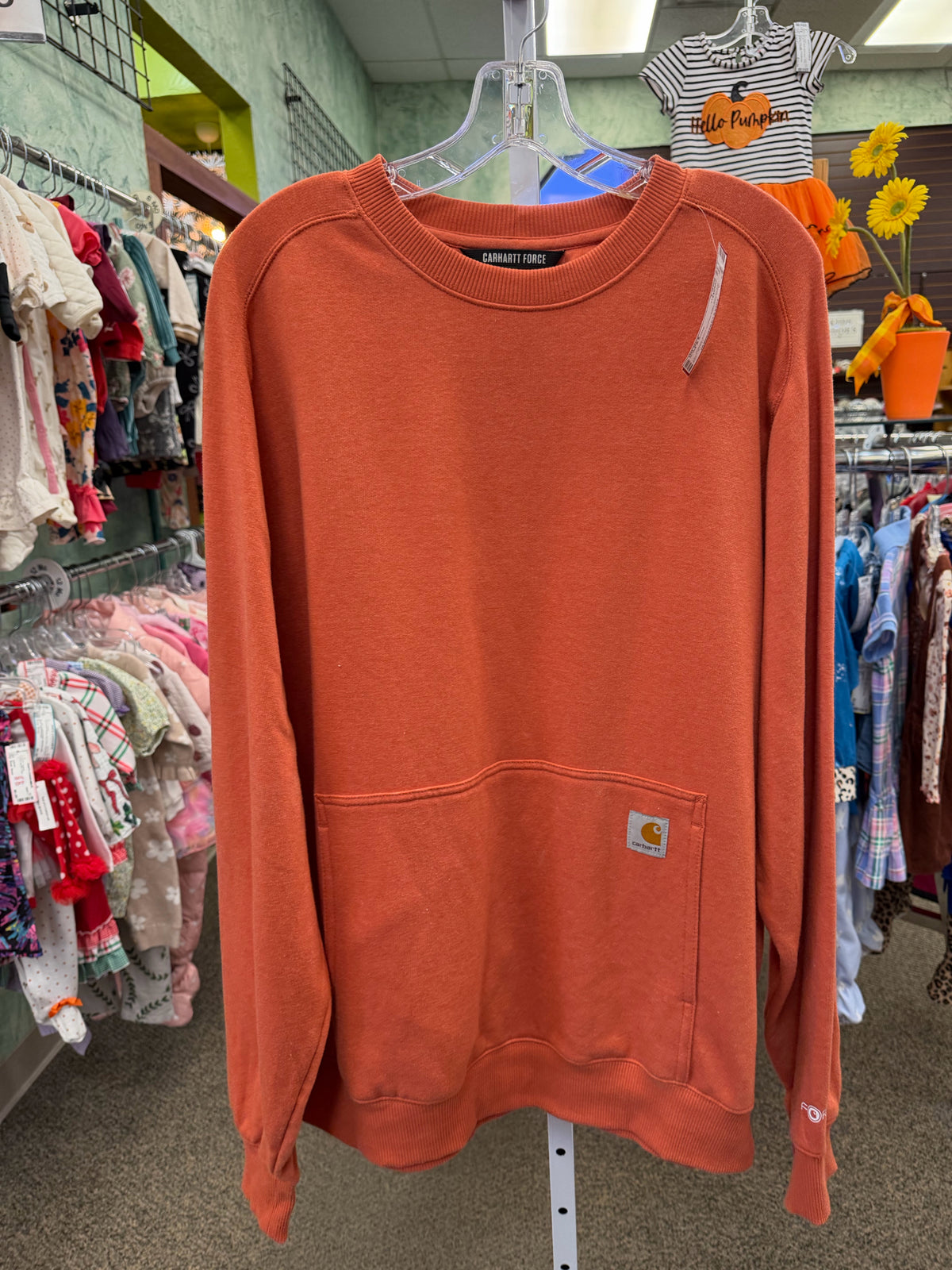 Pre-owned CARHARTT Dark Peach Men Size L Long Sleeve Mens Pullover