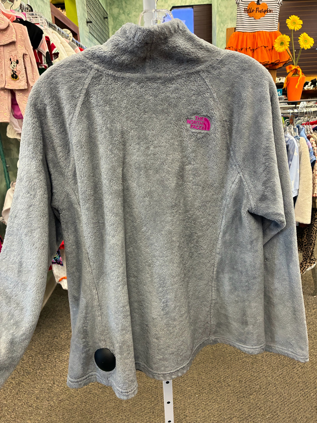 Pre-owned NORTH FACE Gray Purple Trim Size: L Long Sleeve Light Wt Jacket