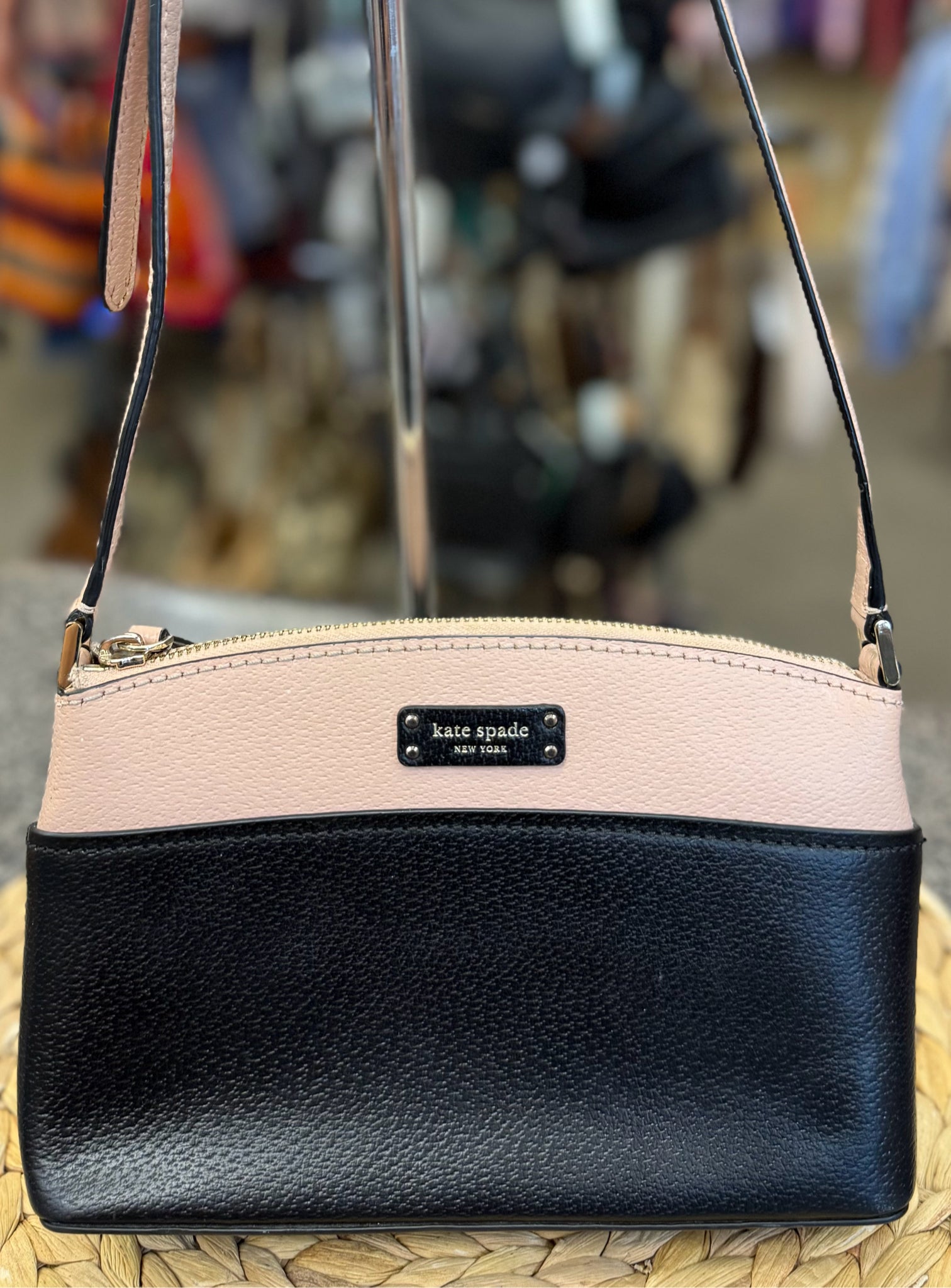 Pre-owned KATE SPADE Pink Black Crossbody Designer Purse