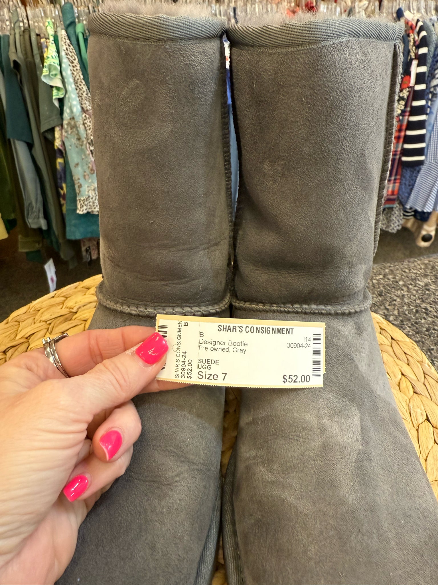 Pre-owned UGG Gray Size 7 Designer Bootie