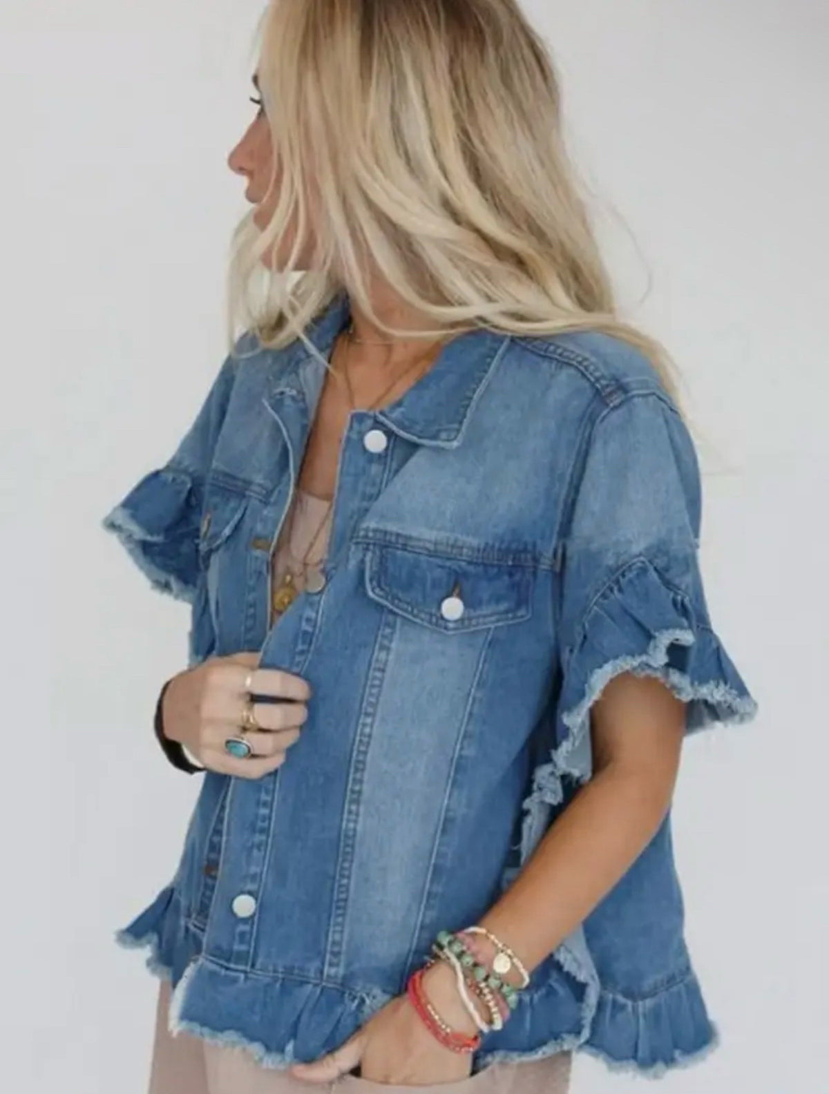 New Mccolin Denim Size S Short Sleeve Denim Jacket