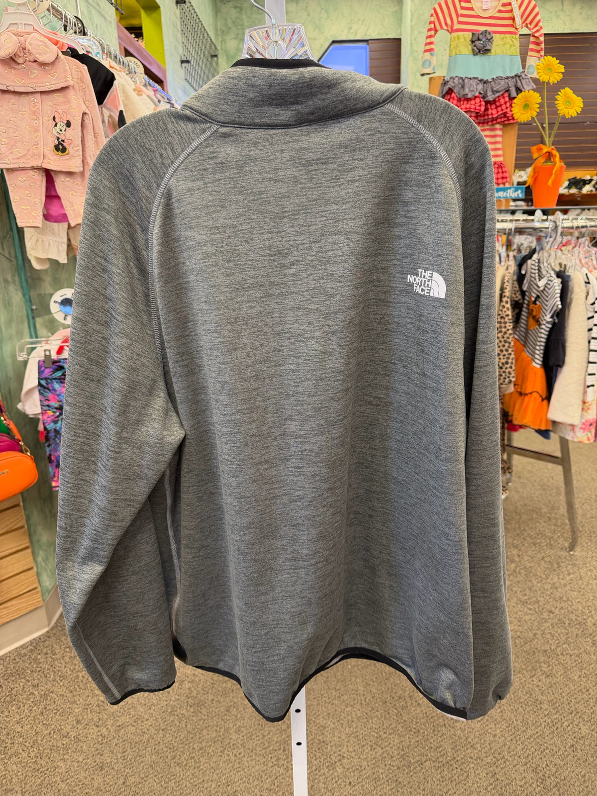 Pre-owned NORTH FACE Gray blend Men Size 2X Long Sleeve Mens Pullover