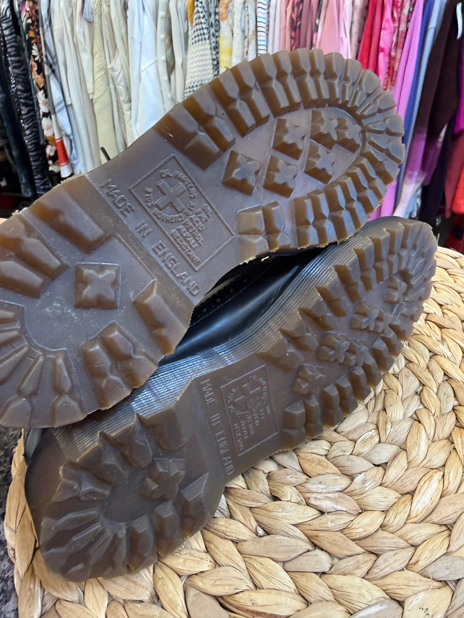 Pre-owned DR MARTENS Black White Shoe Size 3 Girls Shoe