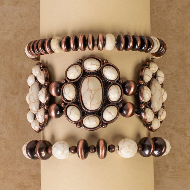 New YF Ivory Copper Bracelet
