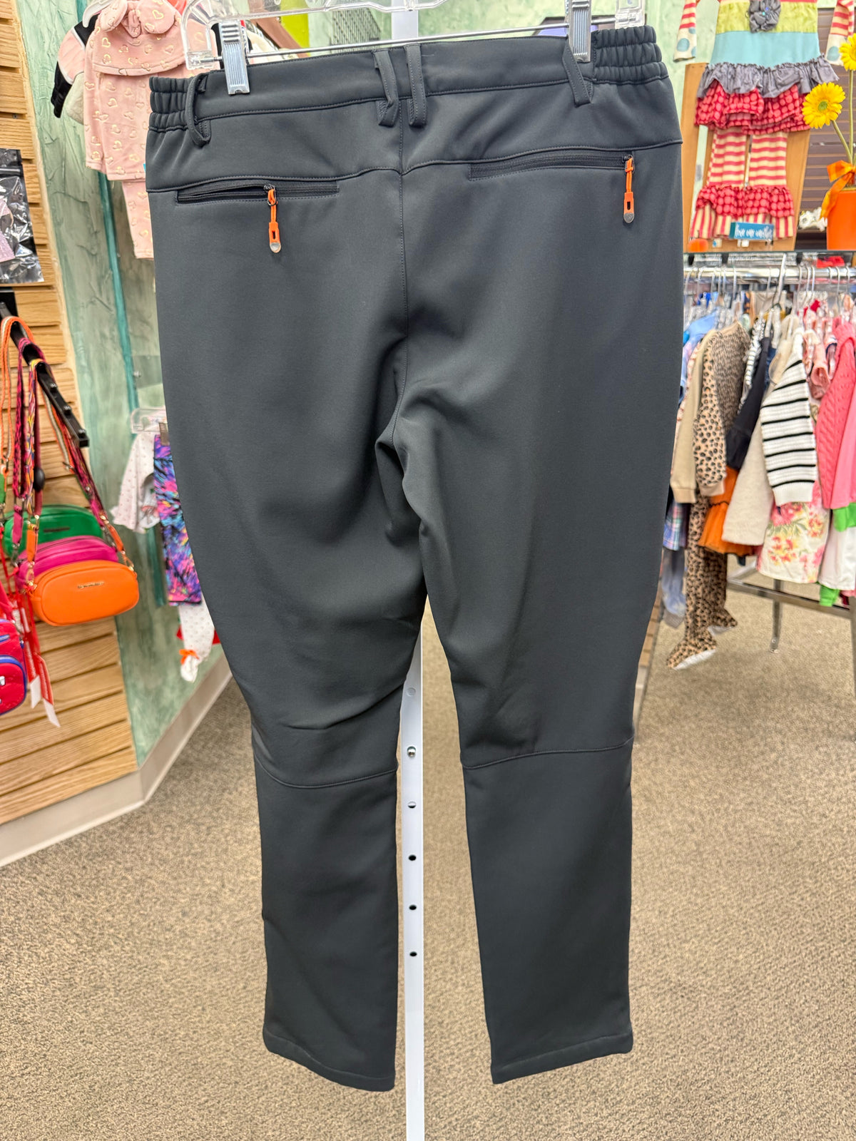 Pre-owned Postropaky Dark gray Orange Trim Size 8 Pants