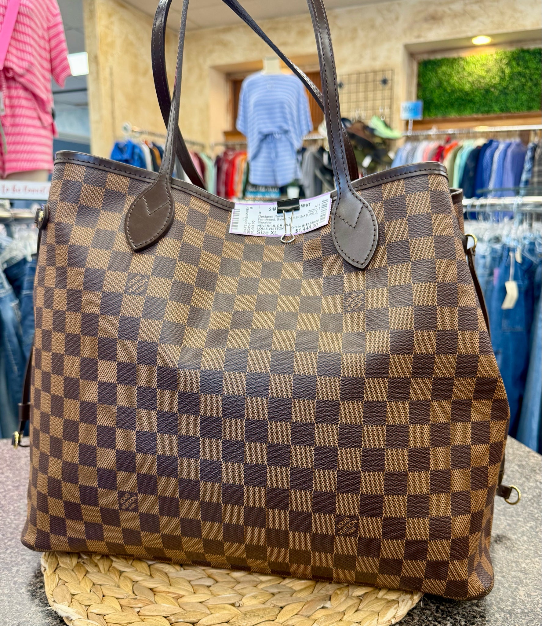 Pre-owned LOUIS VUITTON Brown TAN SIGNATURE Shoulder Designer Purse