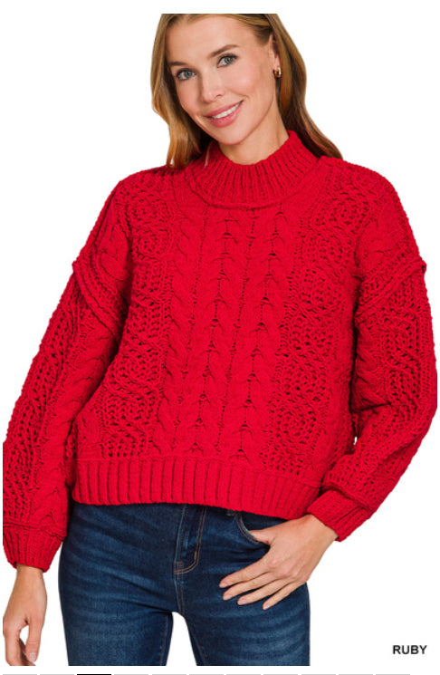 Pre-owned Zenana Red Size S Long Sleeve Sweater