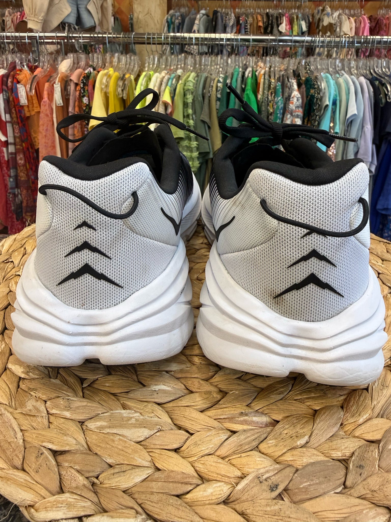 Pre-owned HOKA Black White Trim Size 10 Designer Sneaker