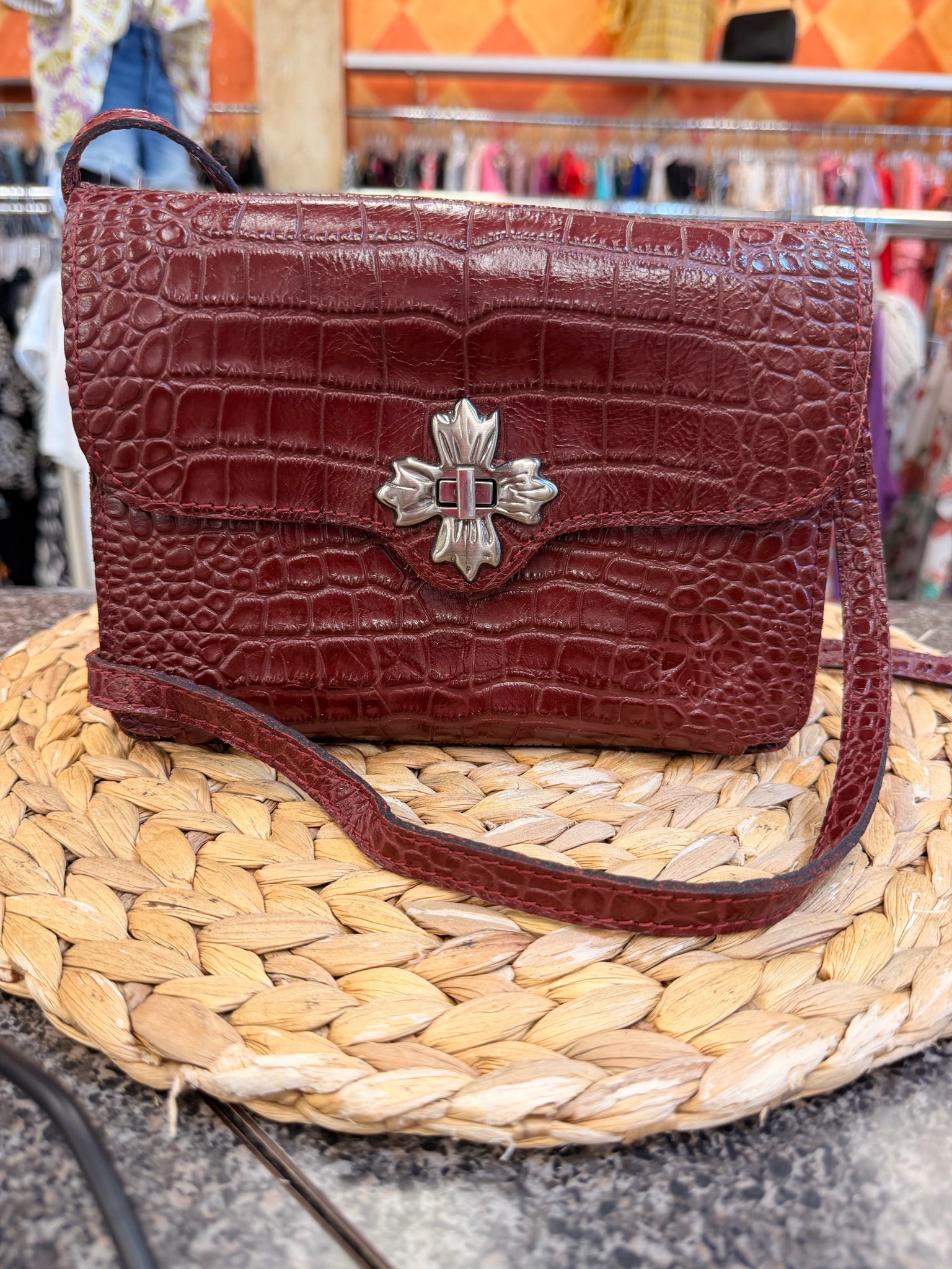 Pre-owned PATRICIA NASH Red Animal Crossbody Designer Purse