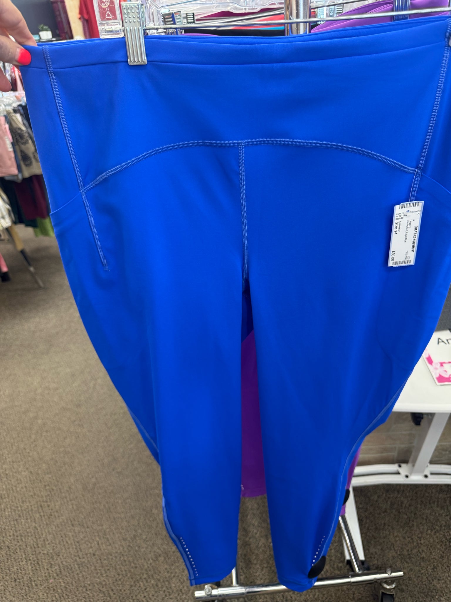Pre-owned Lululemon Royal Blue # SIZE 14 Legging