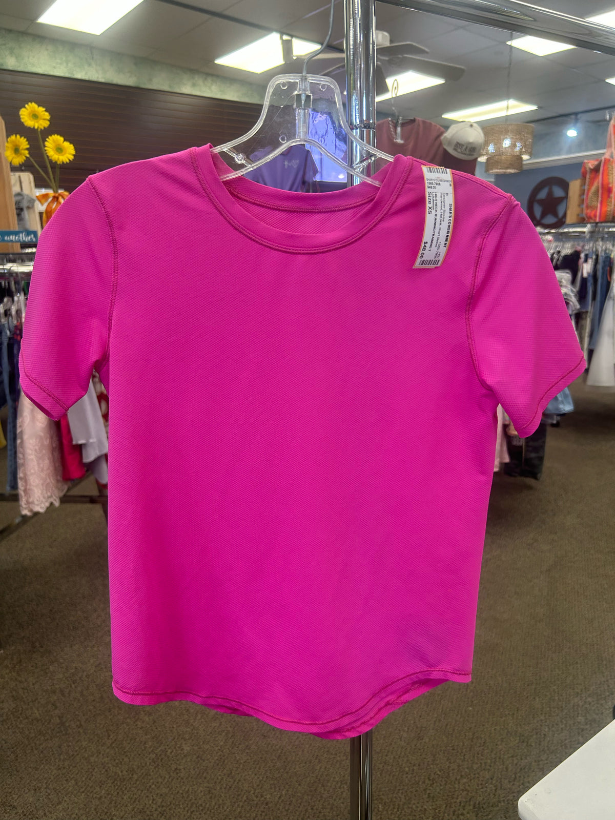Pre-owned Lululemon Hot pink Short Sleeve Size: XS Designer Blouse