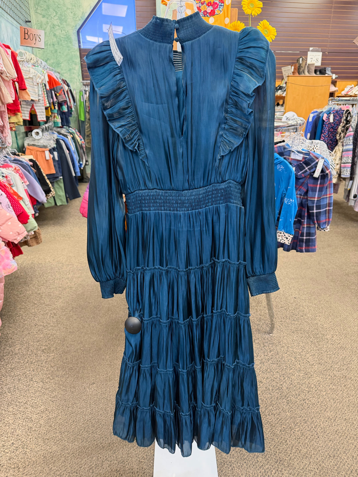 Pre-owned TCEC Dark teal Size 6 Long Sleeve Dress