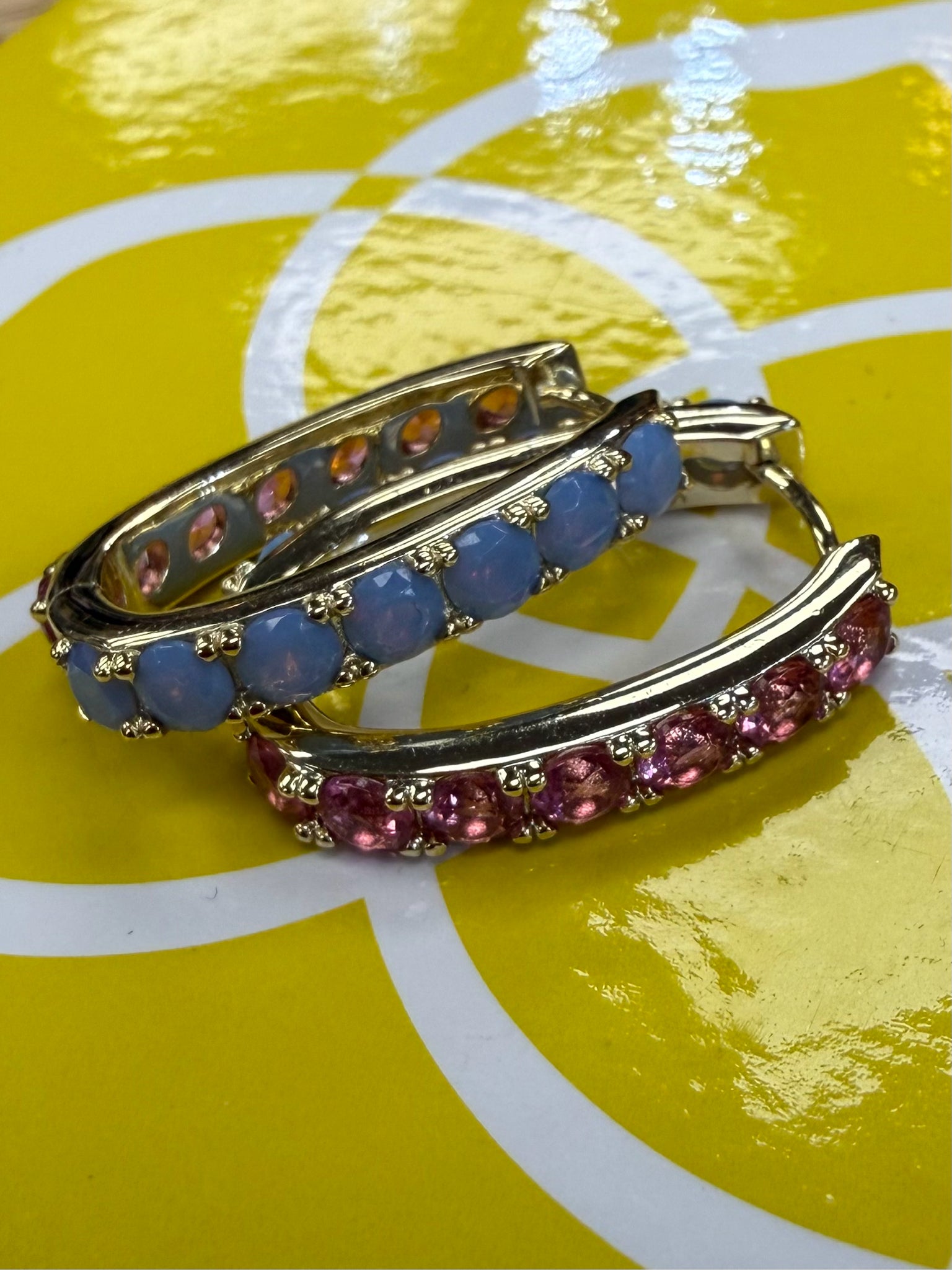 Pre-owned KENDRA SCOTT Pink Blue Designer Earring