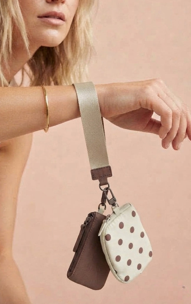 New Zenana Brown Polka Keychain