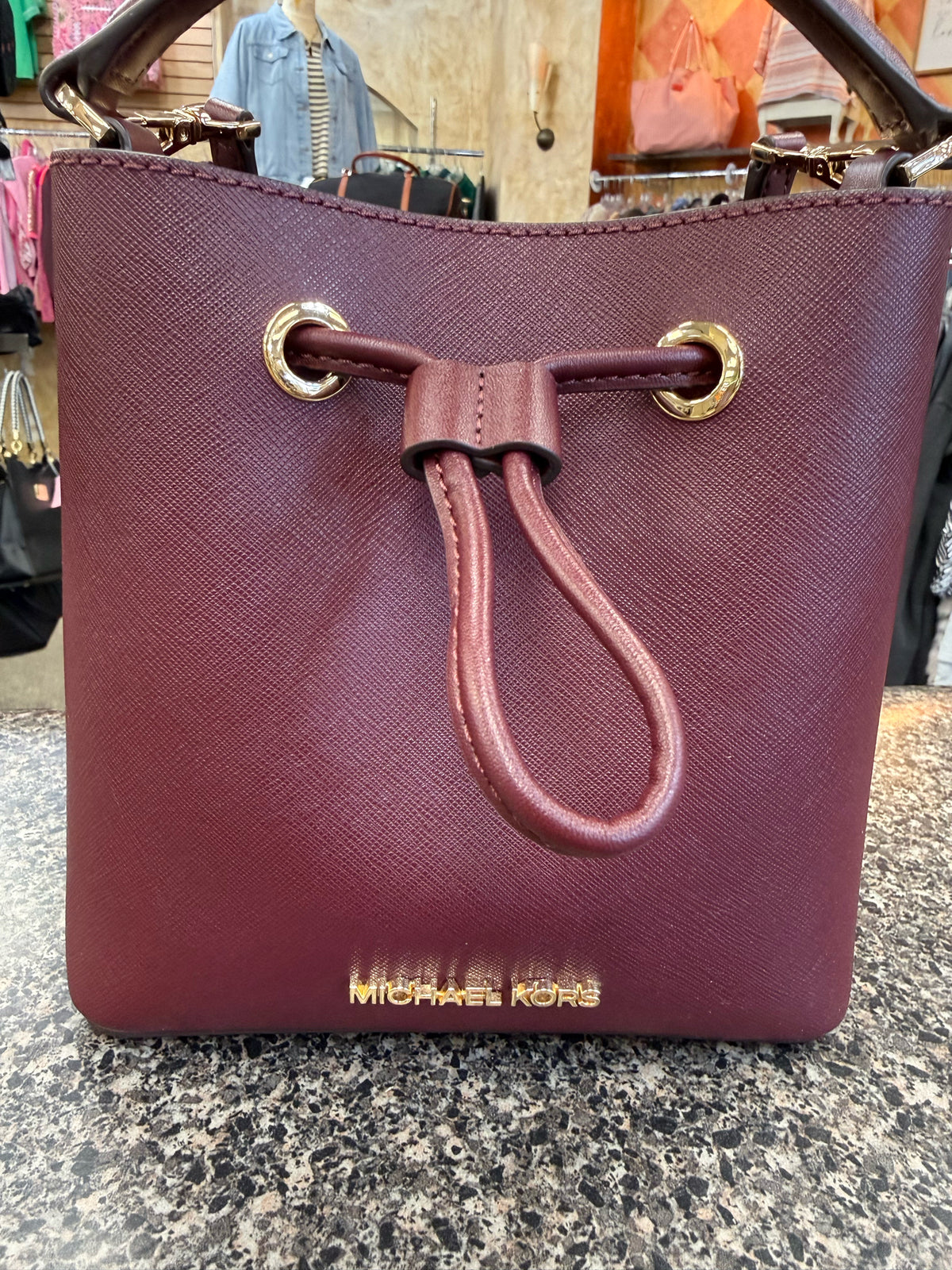 Pre-owned MICHAEL KORS Wine Crossbody Designer Purse