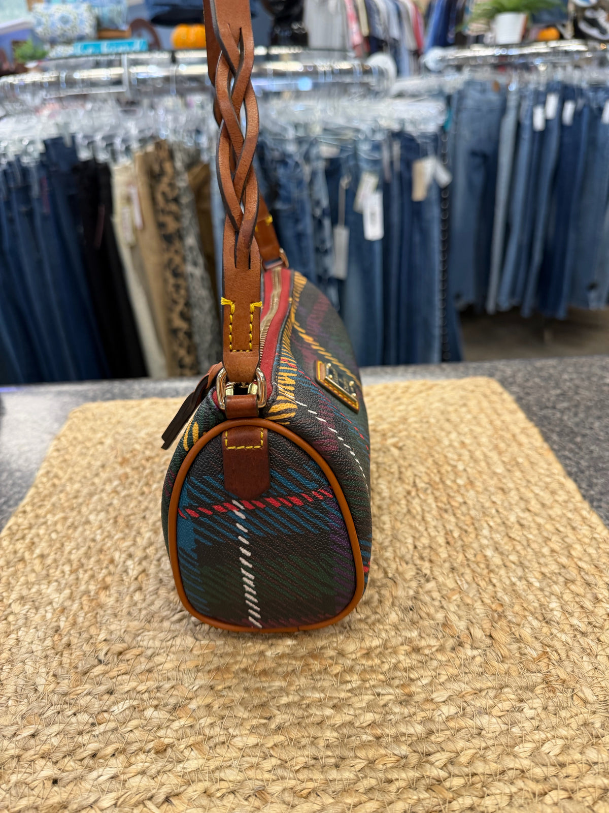 Pre-owned DOONEY&BOURKE Brown Multi Print Shoulder Designer Purse