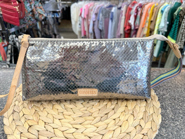 Pre-owned CONSUELA Silver Multi Trim Designer Makeup Bag