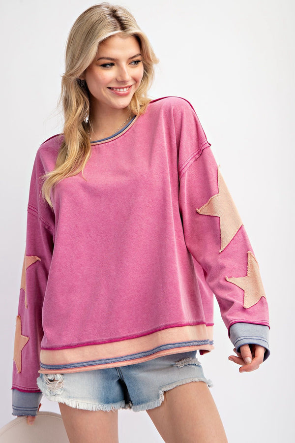 New Dark pink Peach Trim Size S Sweatshirt