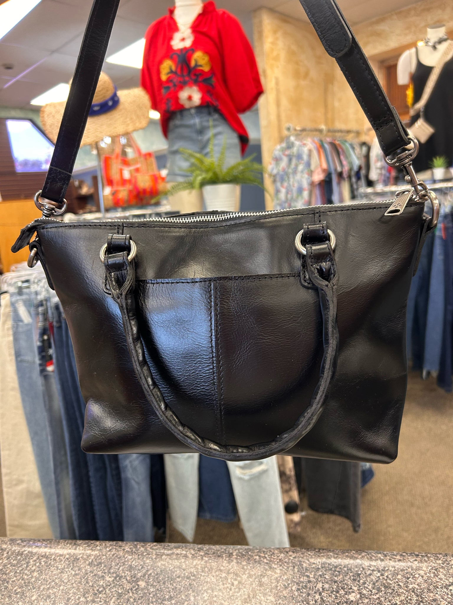 Pre-owned PATRICIA NASH Black Silver Trim Crossbody Designer Purse